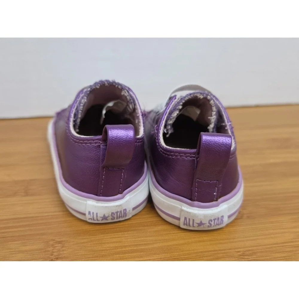 Converse Chuck Taylor All Star Purple Infant Size 5 Hook Loop Sneakers 726104F